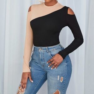 SXY Two Tone Cut Out Tee